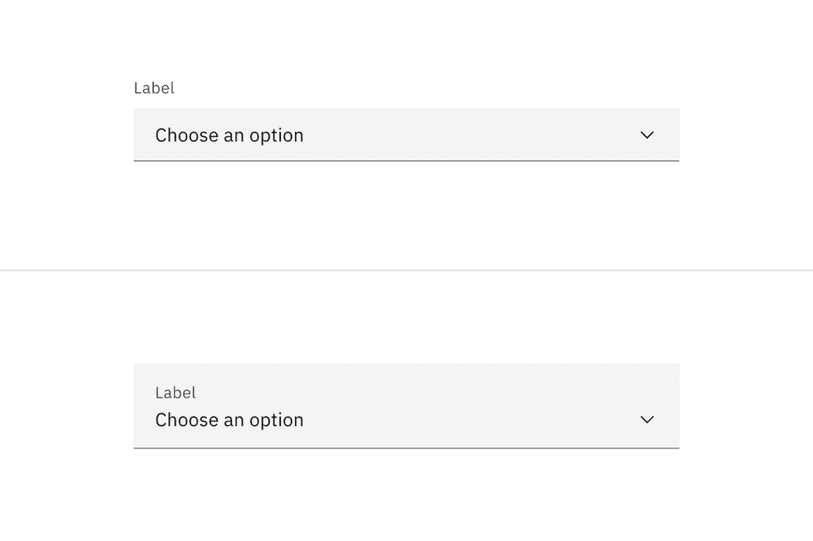 Enabled content for a dropdown with no selection. Enabled content for a dropdown with no selection.